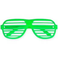 Okulary Imprezowe Ozdobne RETRO Neon Zielone Styl Shutter Shades Party
