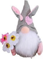 WIELKANOCNY SKRZAT SZARY 21 CM – OZDOBNA FIGURKA Z KWIATKIEM