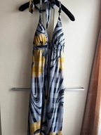 yippee 36 S 34 XS letnia sukienka wiązana wokół szyi kwiaty odkryte plecy