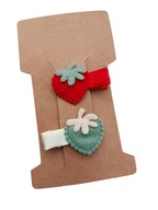 Mini spinki do włosów pierwsza spinka spineczki boho truskawki truskawka