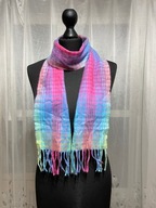 M Szalik Eagles Glen miękki wełniany z kaszmirem krata kolory tęczy