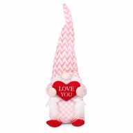 KRASNAL SKRZAT WALENTYNKOWY, FIGURKA SIEDZĄCA RÓŻOWY, Z SERCEM LOVE ME