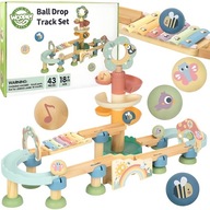 DREWNIANY TOR KULKOWY EDUKACYJNY Z CYMBAŁKAMI I EFEKTAMI DŹWIĘKOWYMI WOOPIE