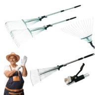 GRABIE DO LIŚCI TRAWY OGRODOWE METALOWE REGULOWANE TELESKOPOWE