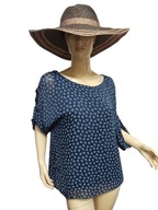 WŁOSKA BLUZKA z jedwabiem rękaw podpinany 38/40