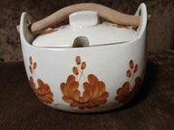 MIROSTOWICE BIGOŚNICA FAJANS WAZA PORCELIT UNIKAT SYGNATURA VINTAGE PRL