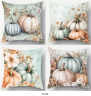 Poszewki na poduszki 4 sztuki 45x45cm jesień jesienne dynie liście 45139