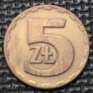 *P[0221] POLSKA 5 złotych 1975 Polska Rzeczpospolita Ludowa Orzeł heraldyka