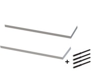 PÓŁKA ŚCIENNA BIAŁA WISZĄCA KOMPLET 2 SZT 50CM x 15CM BIAŁY ZIMNY