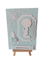 ZAWIADOMIENIA KOMUNIA CHŁOPIEC KLĘCZĄCY NAROŻNIK KORONKA C6 BŁĘKIT – BIEL