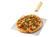 Łopata do pizzy ze stali nierdzewnej podnośnik do ciasta drewniany uchwyt
