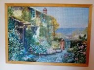 Duży obraz z puzzli 2000 el. – oprawiony w drewnianą ramę – pejzaż wiejski