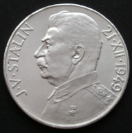 Czechosłowacja 100 koron 1949 - J. Stalin - Dżugaszwili - srebro - stan !