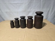 Stare odważniki handlowe z okresu Prl-u - zestaw 0.5-5kg