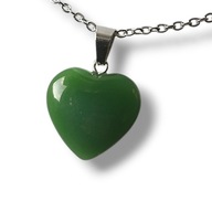 J23D WALENTYNKI Wisiorek/zawieszka kamienie JADEIT SERCE