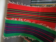 2 kilimy bieżniki wełniane Cepelia PRL 30cmx98cm = frędzelki