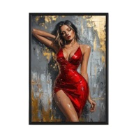 Plakat 40x50 ,Poster , MODERN KOBIETA W CZERWIENI,NOWOCZESNY