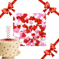 POSYPKA CUKROWA SERCA MIX KOLORÓW NA DZIEŃ KOBIET SMACZNA DEKORACJA 25G 8MM