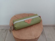 Piórnik, skóra naturalna, ręcznie robiony, jasna zieleń