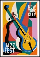 A2 PLAKAT MUZYCZNY MUZYKA NEW YORK CITY JAZZ FEST, SKRZYPCE WIOLONCZELA