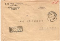 BIAŁA PODLASKA -STEFAN OKUŁA ADWOKAT -koperta- do PISZCZAC -1934 rok erka