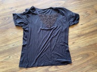 Brązowa koszulka t-shirt 44 ozdoba