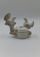 Dwa gołębie - szkatuła z włoskiej porcelany - sygnowana Berger vintage 13cm