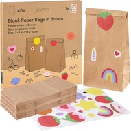 Torebki papierowe z naklejkami na prezenty upominki 18x10 cm 40 szt