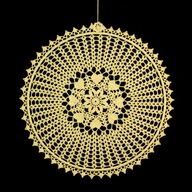 Zawieszka ozdoba na okno szydełkowa 34cm ecru (Z157)