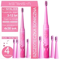 PROFESJONALNA SZCZOTECZKA SONICZNA DO ZĘBÓW ELEKTRYCZNA DLA DZIECI 3-12 LAT