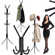 WIESZAK STOJĄCY NA UBRANIA KURTKI METALOWY CZARNY PODŁOGOWY LOFT