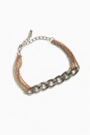Bransoletka łańcuszkowa mix złota i srebra, edgy, boho