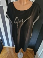 Sukienka , czarna , cyrkonie, kieszenie 2XL, Giuseppe Zanotti