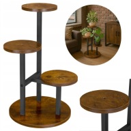KWIETNIK METALOWY STOJĄCY LOFT MIGUEL RUSTIC STOJAK NA KWIATY 4 PÓŁKI 54CM