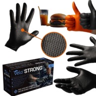 RĘKAWICE NITRYLOWE L MOCNE CZARNE GRUBE WARSZTATOWE 50SZT UNIWERSALNE GRIP