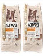 2x Karma sucha dla psa Activ Pet kurczak 2 kg bez zbóż
