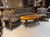 WŁOSKI KOMPLET WYPOCZYNKOWY 3+1+1 WŁOSKI BAROK LUDWIK Meble Stylowe