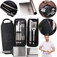 AKCESORIA PRZYBORY SZTUĆCE DO GRILLA GRILLOWANIA MOCNE ZESTAW 12W1 + ETUI