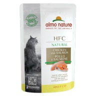 Mokra karma dla kota Almo Nature HFC Natural KURCZAK I ŁOSOŚ - saszetka 55g