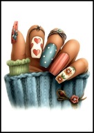 A2 PLAKAT DO SALONU MANICURE URODY, PLAKAT DLA KOSMETYCZKI PAZNOKCIE LAKIER