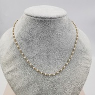 62867 Celebrytka złota stal chirurgiczna kryształki kostki i złote kulki