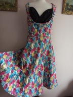 Lindy Bop SUKIENKA w kwiaty z kieszeniami 40/42