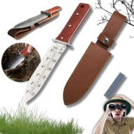 NÓŻ OGRODOWY ŁOPATKA SAPERKA DO LASU GAŁĘZI ROŚLIN OSTRY SKÓRZANA KOBURA