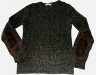 Sweterek ZARA Knit Wear z wełną szary 164 vT