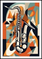 A2 OBRAZ PLAKAT MUZYCZNY MUZYKA MUSIC SAKSOFON INSTRUMENT MUZYCZNY