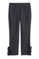 H & M cygaretki paski spodnie prążki falbany srebrne metaliczne rozcięcia