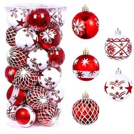 BOMBKI CHOINKOWE NIETŁUKĄCE OZDOBY ŚWIĄTECZNE ZESTAW BOMBEK ŚWIĘTA 30 SZT