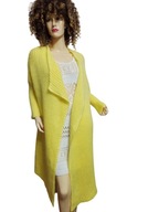 Minouu długi sweter kardigan 40% wełna 25% moher mohair 36/38