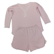 PIŻAMA DAMSKA BAWEŁNIANA DŁUGI RĘKAW+KRÓTKIE SPODENKI R.38/40__LINGERIE