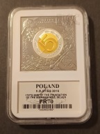 POLSKA 5 ZŁOTYCH 2016 ROCZNICA MENNICY WARSZAWSKIEJ SREBRO MENNICZA SLAB